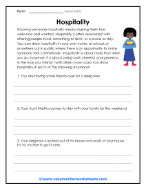 social skills worksheet for middle school students