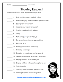 social skills worksheet for teenagers