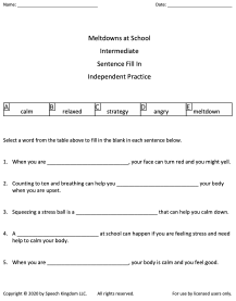 social story worksheet