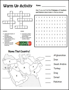 social studies 7th grade worksheet