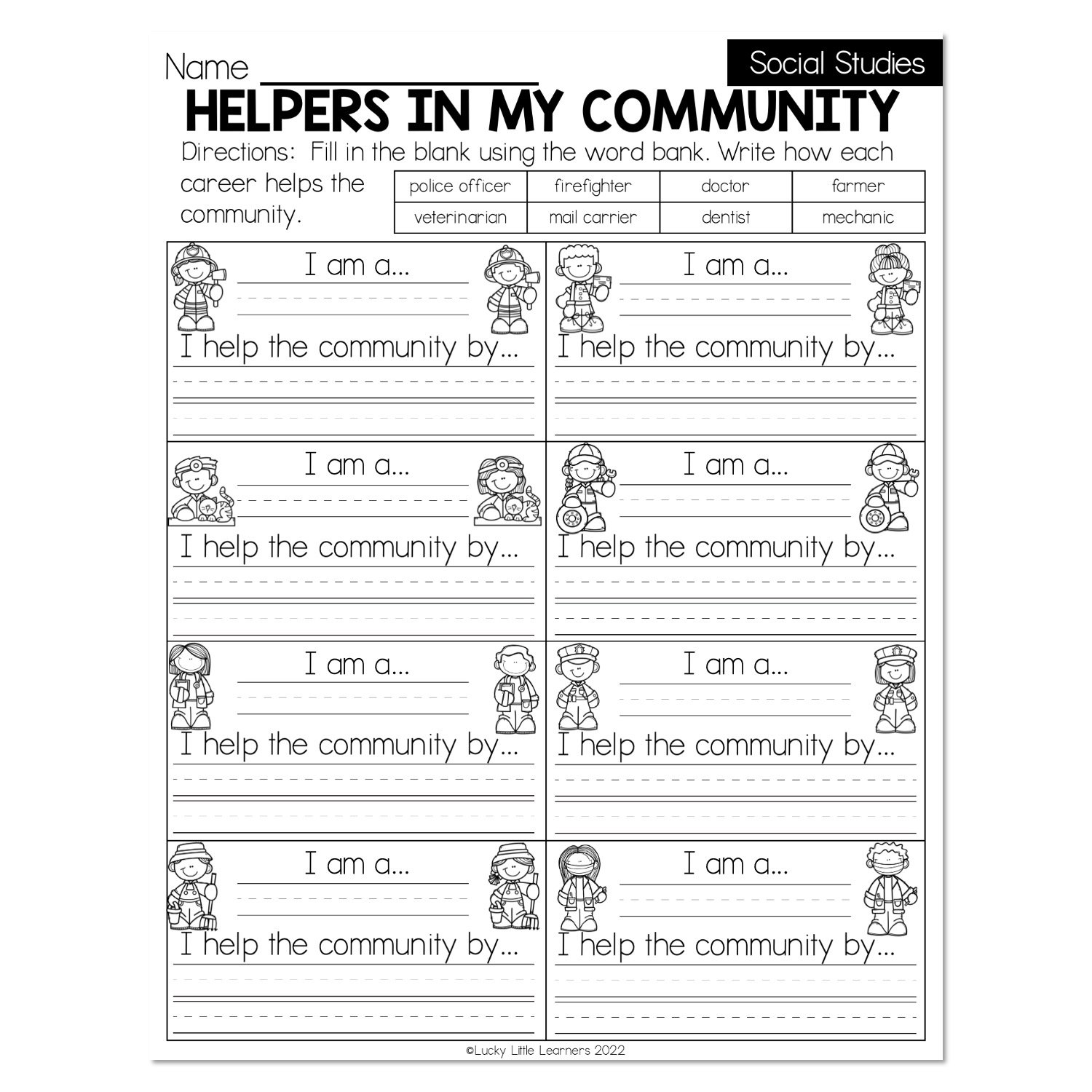social studies for 1st grade worksheet
