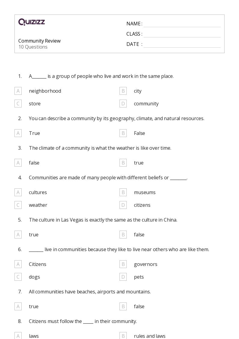 social studies for kids worksheet