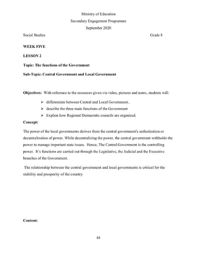 Grade 8 Social Studies Week 5 Lesson 2