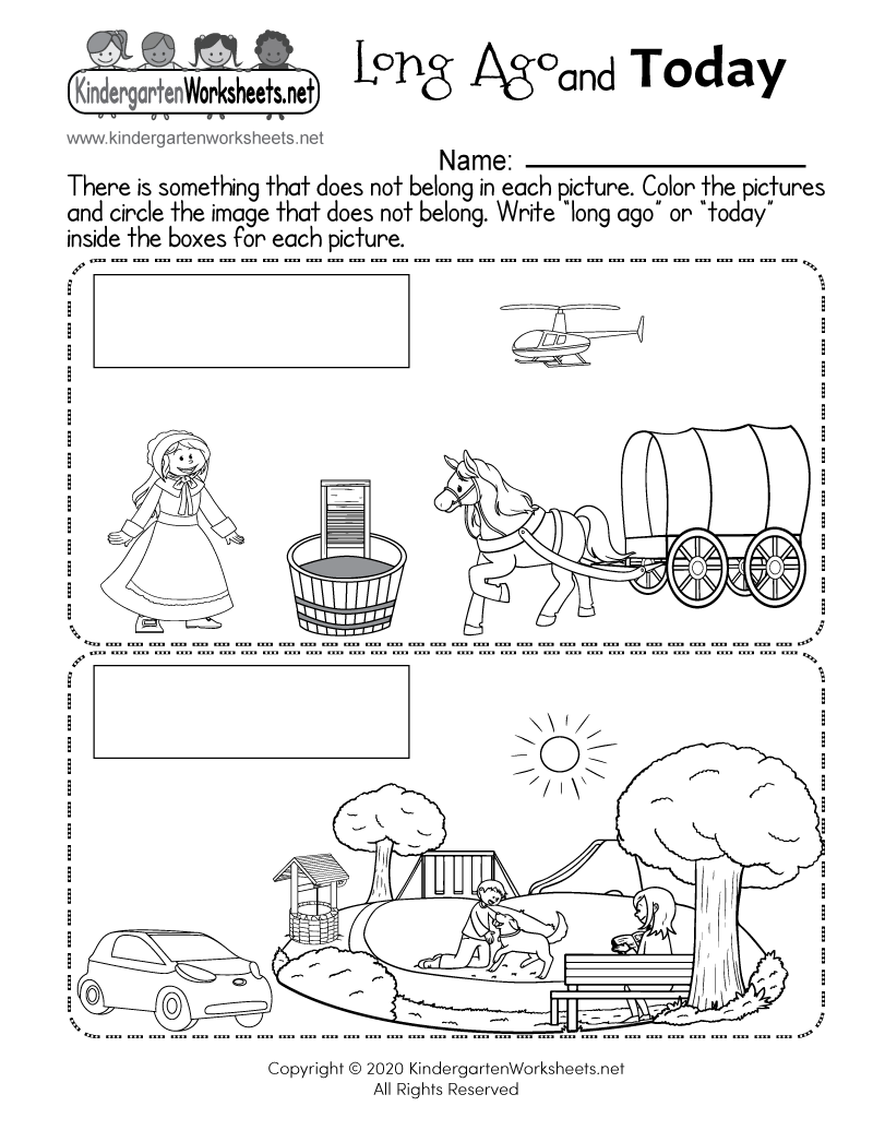 Long Ago and Today Worksheet - Free Printable, Digital, &  PDF
