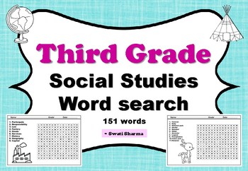 Third Grade Social Studies, Word Search Worksheets worksheet by ...