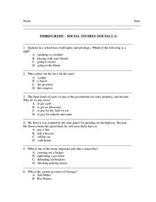 social studies worksheet for 3rd graders