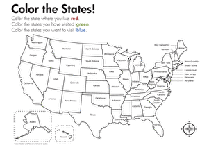 Geography: Color the States! | Worksheet 