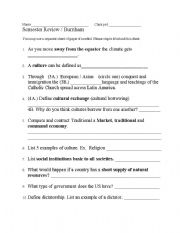 English worksheets: 6th grade social studies final