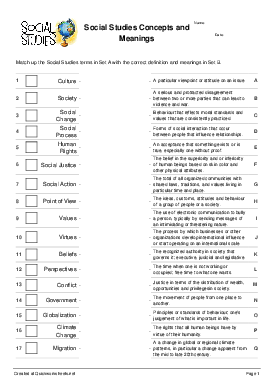 SOCIAL STUDIES Worksheets