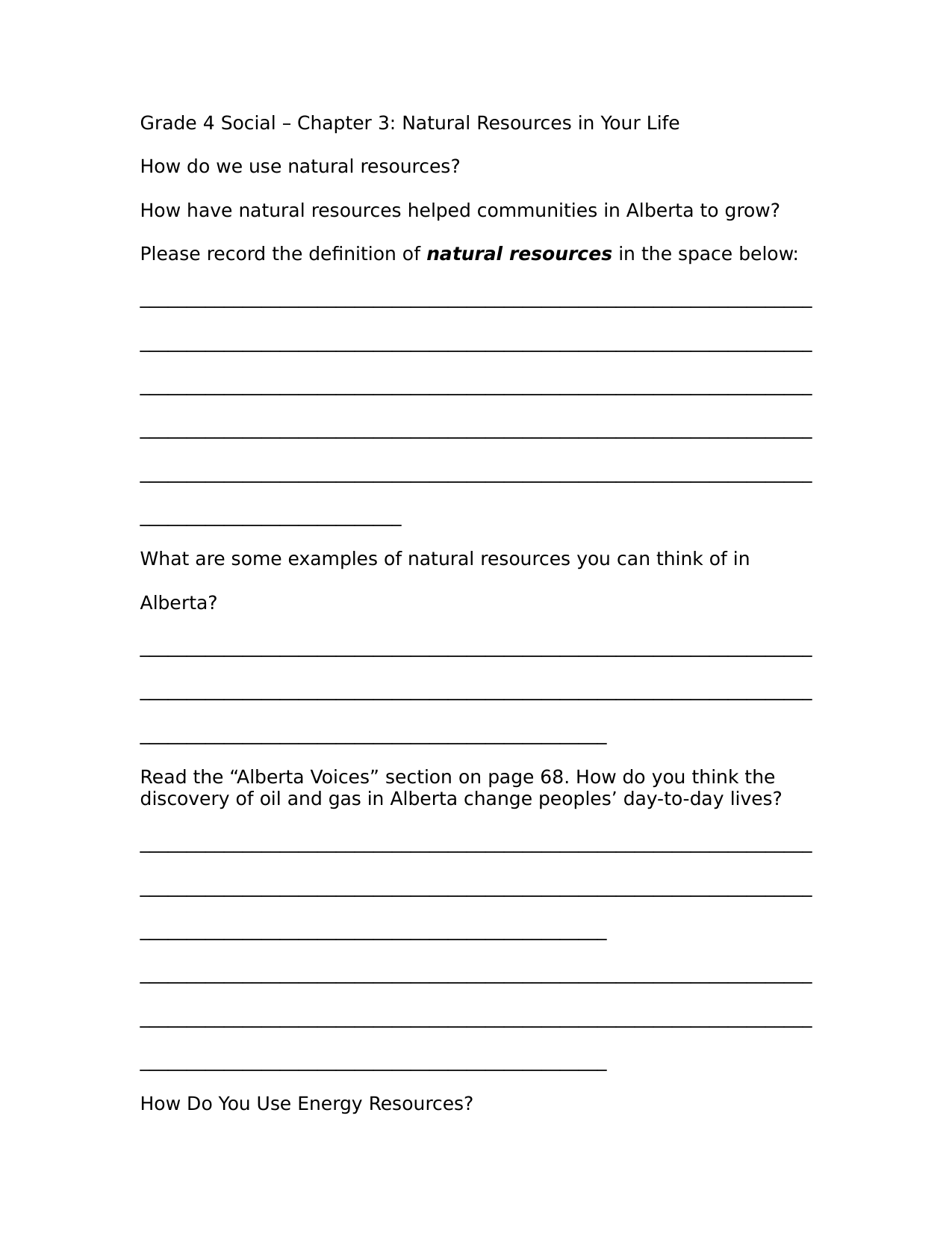 Voices of Alberta Grade 4 Chapter 3 by y-s · Ninja Plans