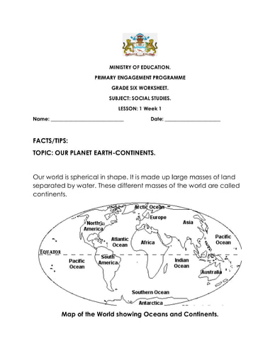 Grade 6 Social Studies Weeks 1-4 Worksheets - Term 2