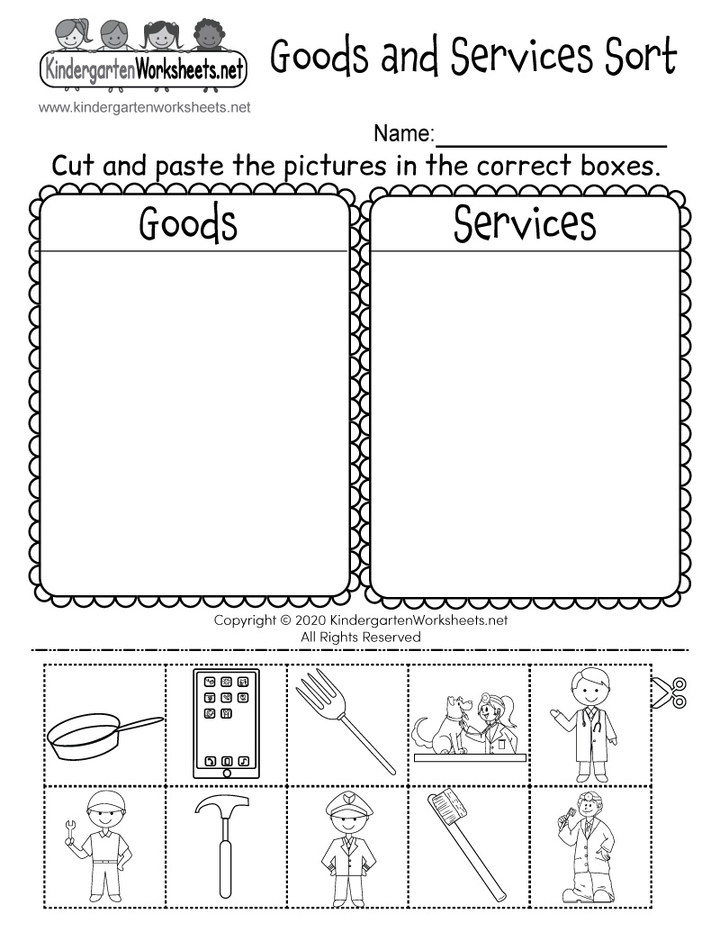 Goods and Services Worksheet - Free Printable, Digital, &  PDF