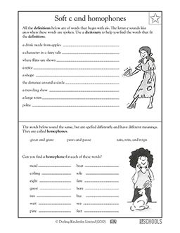 Soft c and homophones | 3rd grade, 4th grade Writing Worksheet ...