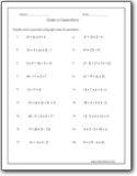 Order of Operations Worksheets