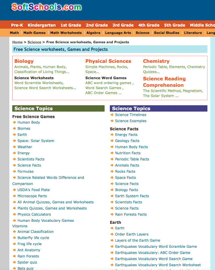 SoftSchools: Free online games, worksheets and quizzes - Perkins ...