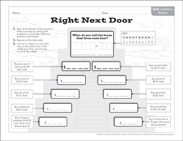 Right Next Door: Math Pyramid Puzzle | Printable Number Puzzles ...