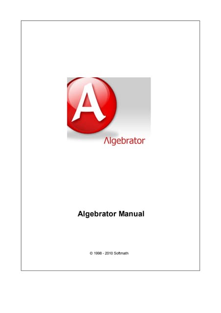 Algebrator manual 50 | PDF