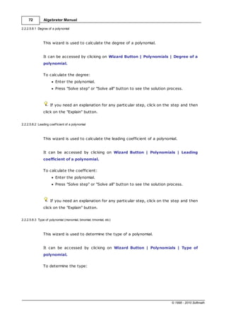 Algebrator manual 50 | PDF