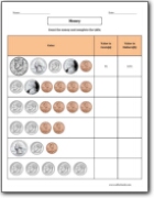 softschools counting money worksheet