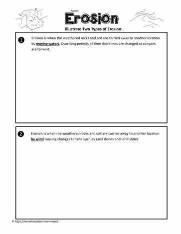 Erosion Printable Worksheets