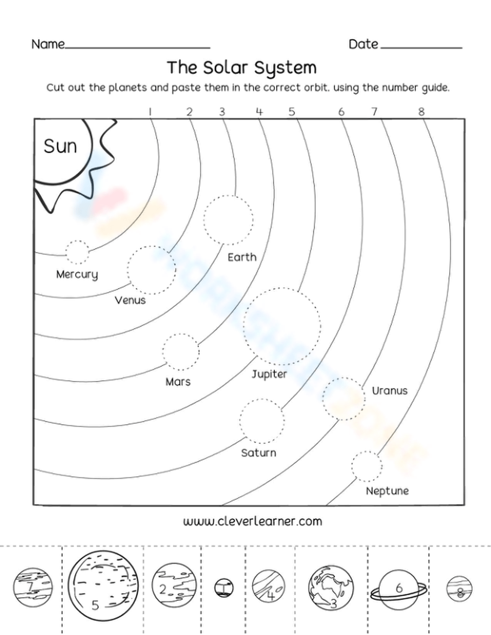 Color The Solar System Chart Worksheet - Worksheets Library