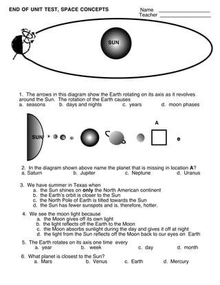 solar system motions reasons for seasons worksheet answers