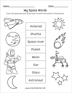 solar system worksheet for kindergarten
