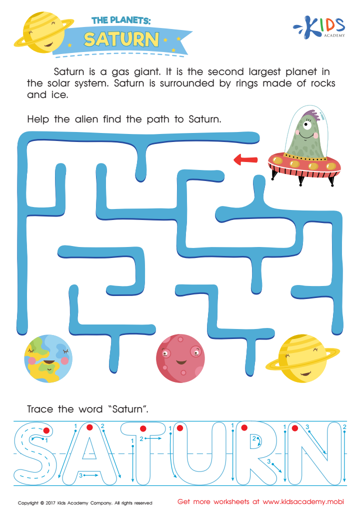solar system worksheet for kindergarten