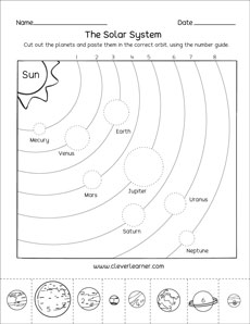 solar system worksheet for kindergarten