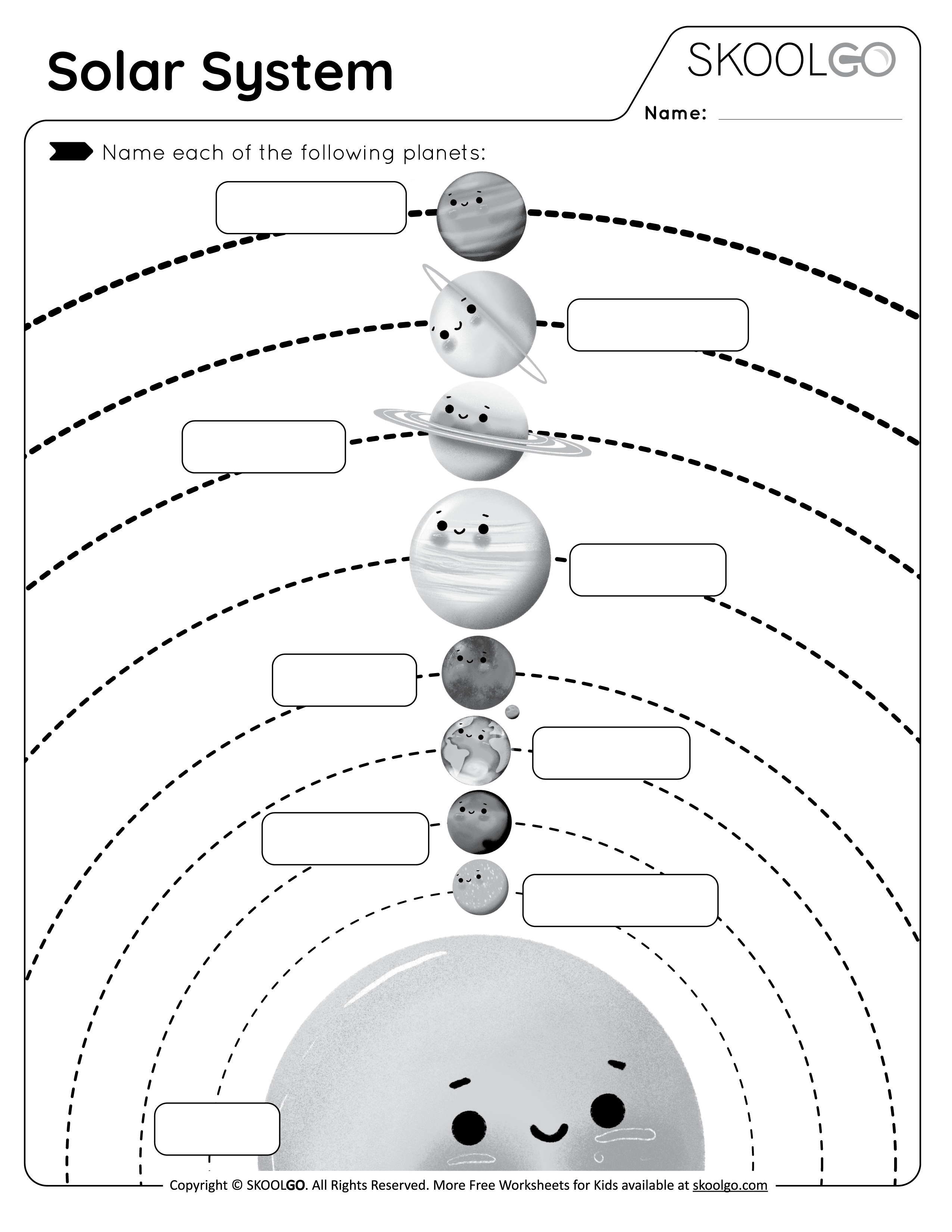 Solar System - Free Worksheet - SKOOLGO