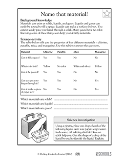 solid liquid and gas worksheet