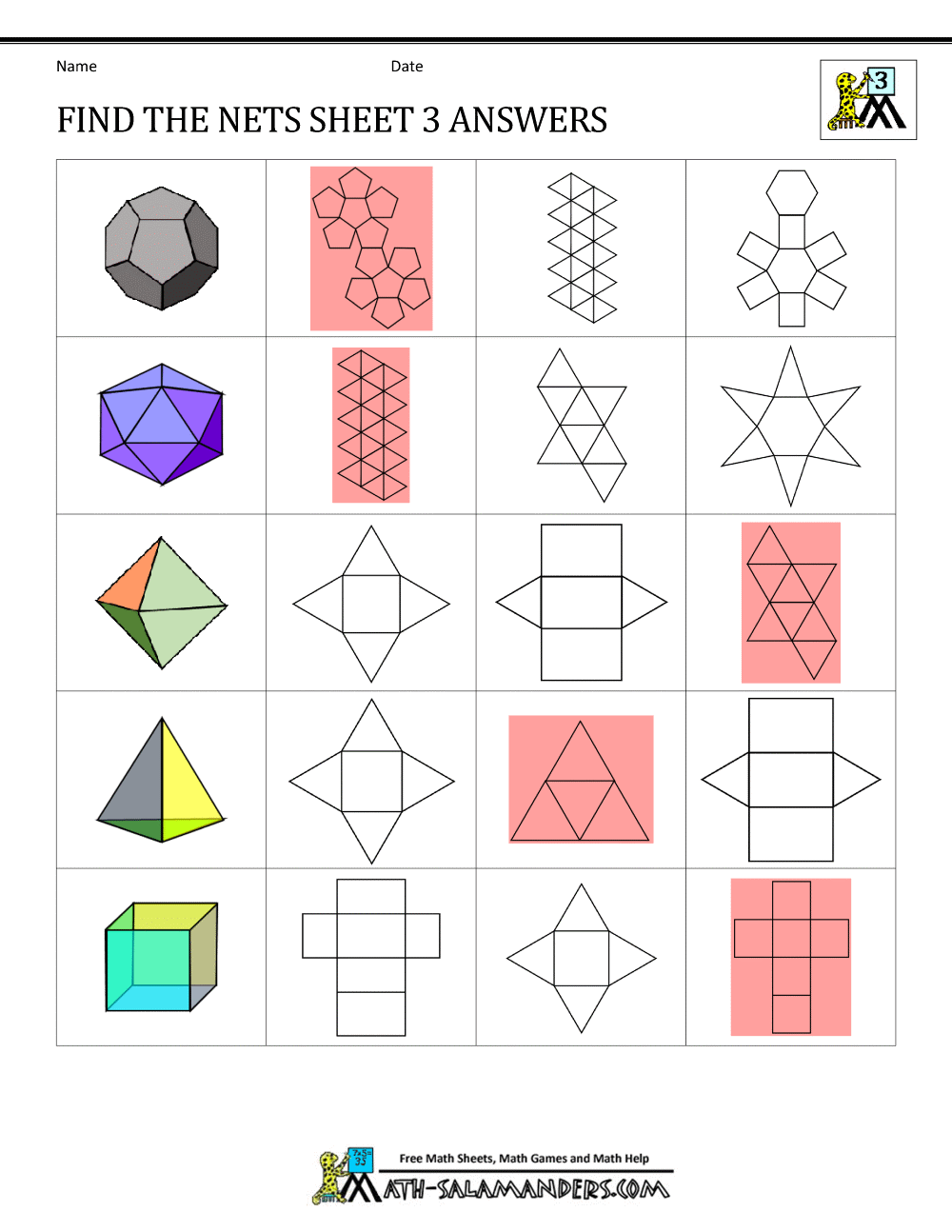 Solid Nets Worksheet Answers Unlocking Solutions to Geometry Problems