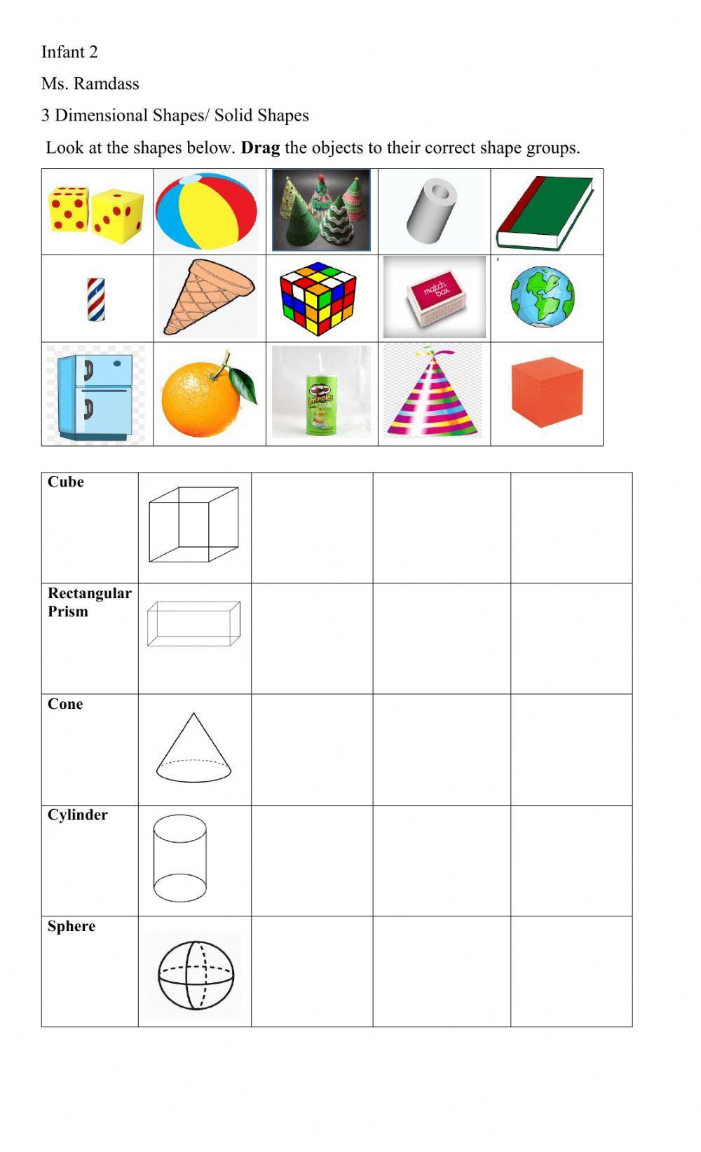Classify Shapes as Flats or Solids Math Worksheets SplashLearn