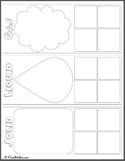 solids liquids and gas worksheet