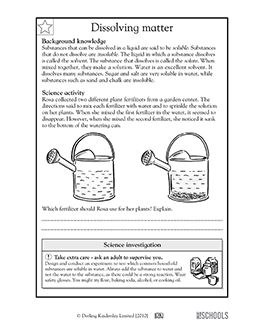 Dissolves in water | 5th grade Science Worksheet | GreatSchools