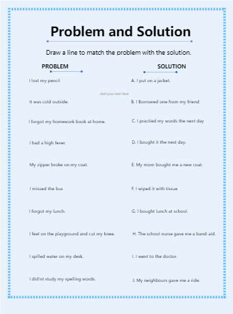 Problem Solution Worksheet | EdrawMax Templates