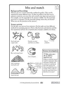 Separating mixtures | 3rd grade, 4th grade Science Worksheet ...