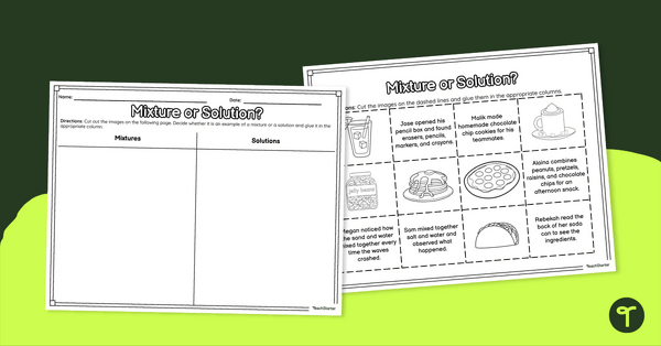 solutions and mixtures worksheet