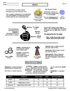 solutions worksheet answers