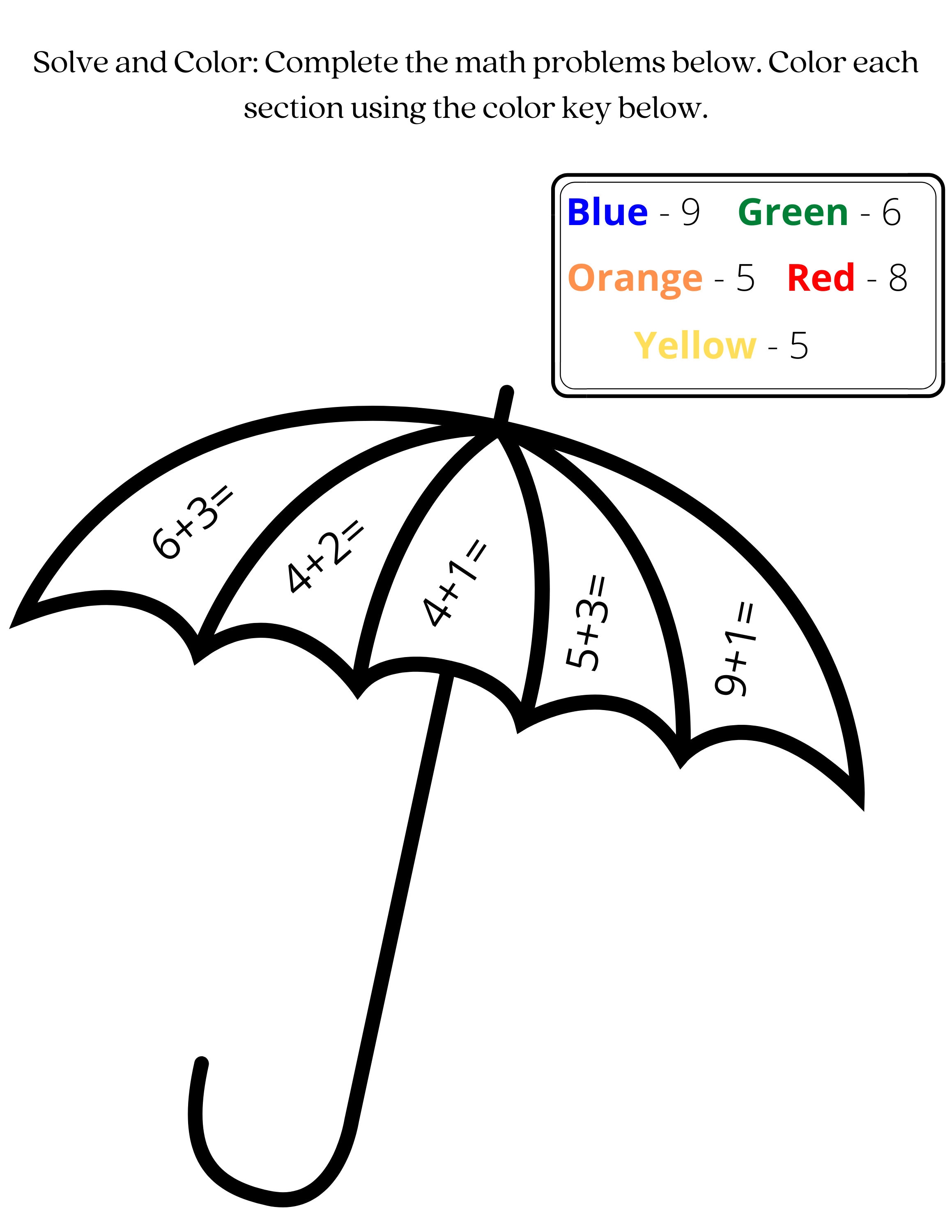 Solve and Color: Addition and Subtraction Facts within 12 worksheets library - Worksheets Library