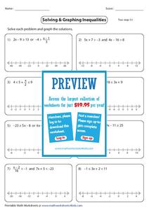 solve and graph inequalities worksheet