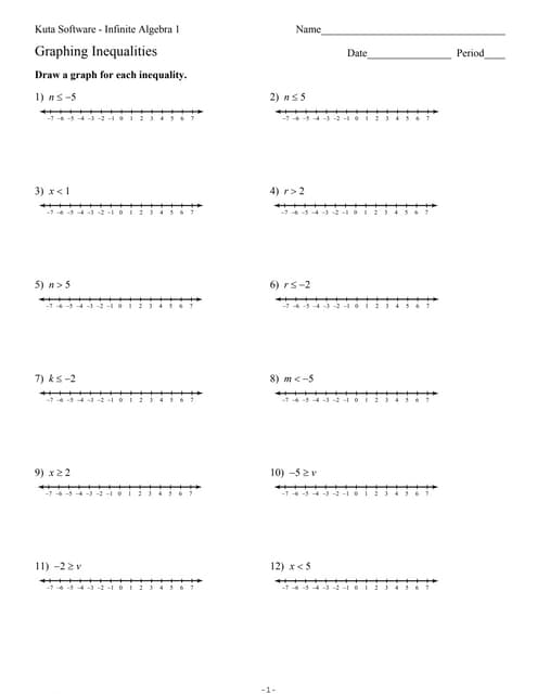 solve and graph inequalities worksheet