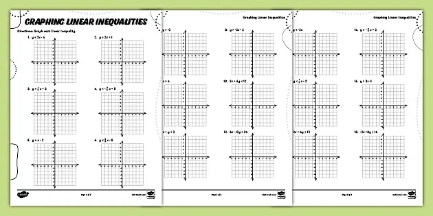 solve and graph the inequalities worksheet answers