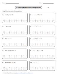 solve and graph the inequalities worksheet