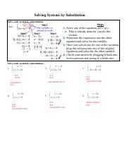 solve by substitution worksheet