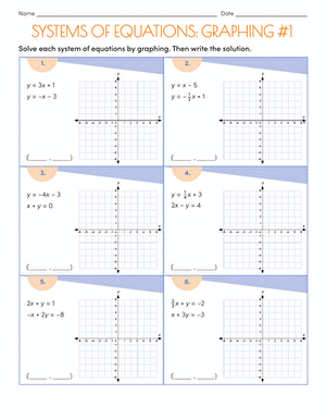 Systems of Equations: Graphing #1 | Worksheet | Education.com ...
