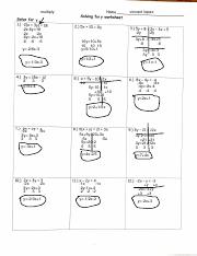solving for y worksheet answers.pdf - multiply Solve for y. 1. -2 ...