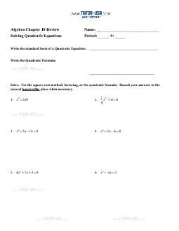 solve quadratic equation by factoring worksheet