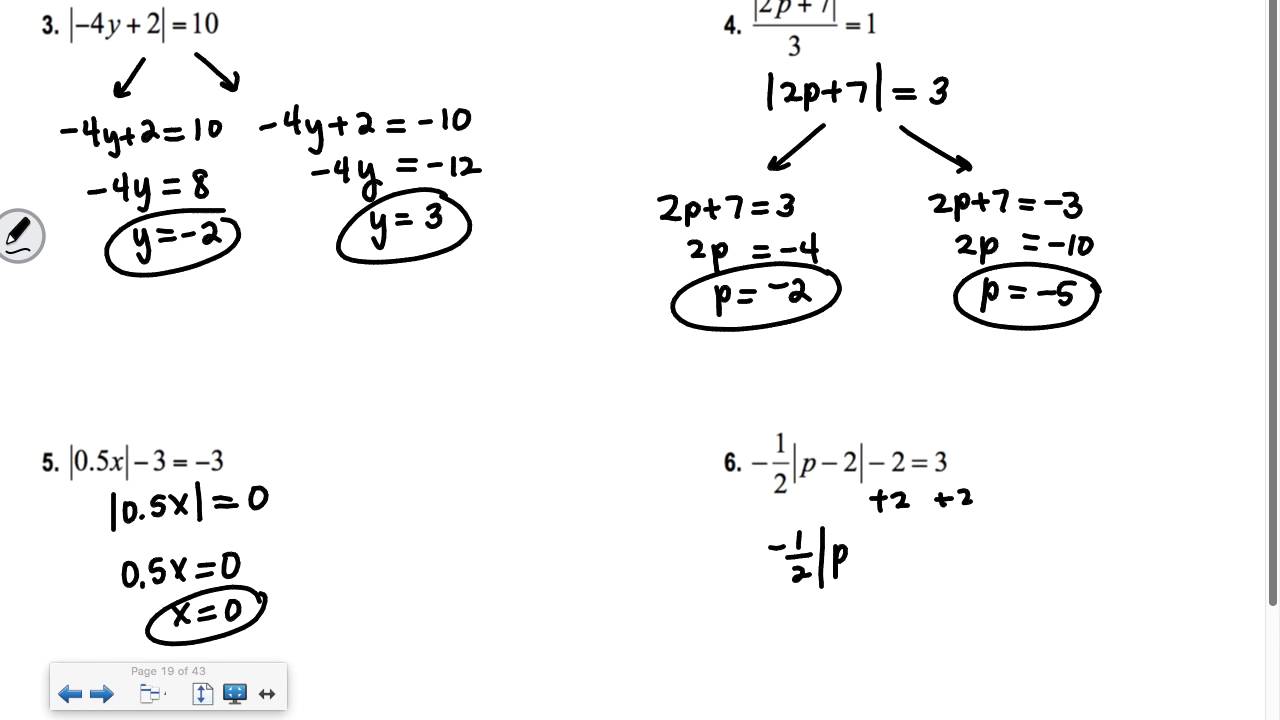Section 1.4 Algebra 2: Solving Absolute Value Equations - YouTube