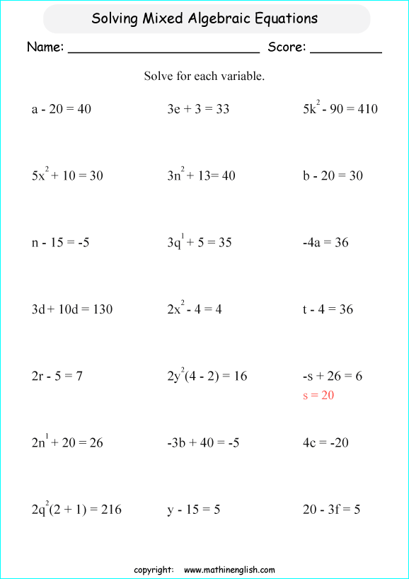 Printable primary math worksheet for math grades 1 to 6 based on ...